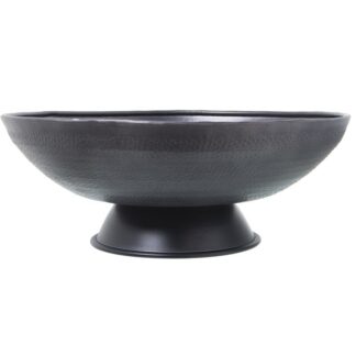 Centro C/pie Aluminio Tallado Negro Ø35x13cm