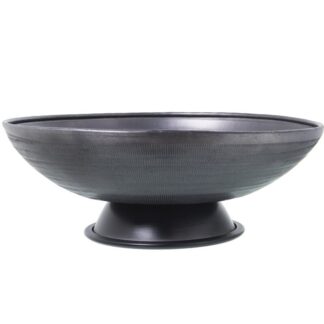 Centro C/pie Aluminio Tallado Negro Ø35x13cm