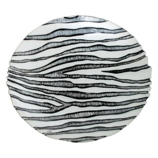 Centro Cristal 40cm Cebra Ø40x6cm