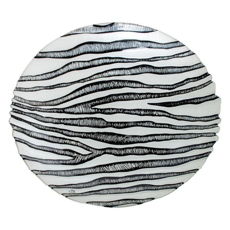 Centro Cristal 40cm Cebra Ø40x6cm