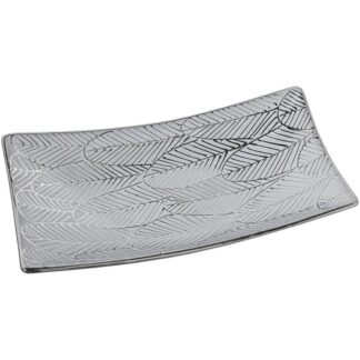 Centro Rect. Ceramica Blco/plata 40x20x9cm