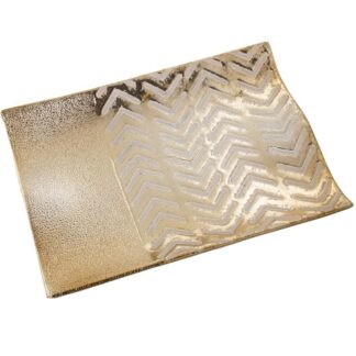 Centro Rect.cerámica Dorado 33x24x4cm