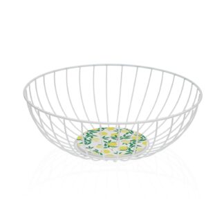CESTA METALICA BLANCA LEMONS