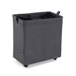 CESTO DE ROPA GRIS OSCURO CON DOS COMPARTIMENTOS
