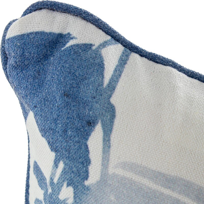 Cojín 50x30cm Blanco Flores Azules 80% Poliéster 20% Algodón 45x45cm, Con Cremallera - Image 3