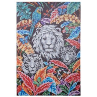 Cuadro Lienzo 80x120cm 40% Pintado Mano León 80x120x3cm