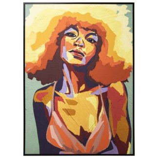 Cuadro Lienzo Impreso Mujer C/marco Madera Negro 100x4x140cm