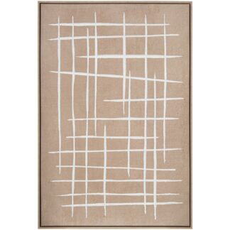 Cuadro Lienzo Marco Madera Natural 80x120cm 50%pintado Beige 82,6x122,6x4,3cm Int:80x120cm