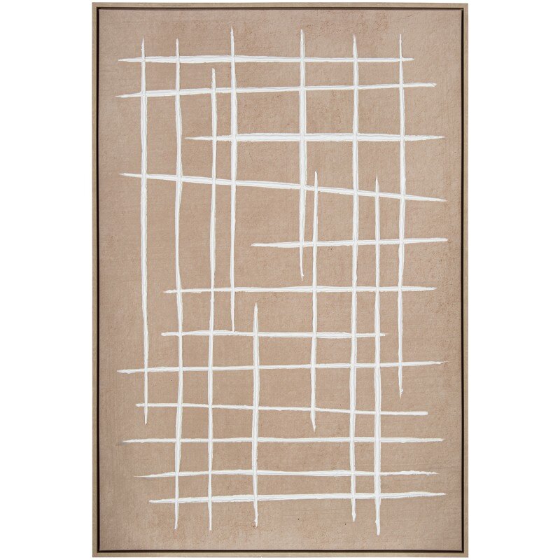 Cuadro Lienzo Marco Madera Natural 80x120cm 50%pintado Beige 82,6x122,6x4,3cm Int:80x120cm