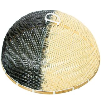 Cubre Alimentos Ratán Natural/negro Ø37x18(22)cm