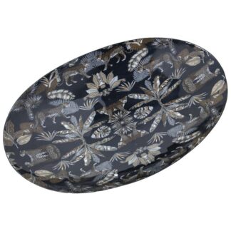 Cuenco Metal Esmaltado Leopardos 36x22x6cm