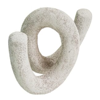 Decoración Abstracta Sobremesa Aluminio Blanco Rugoso 17x9x13cm