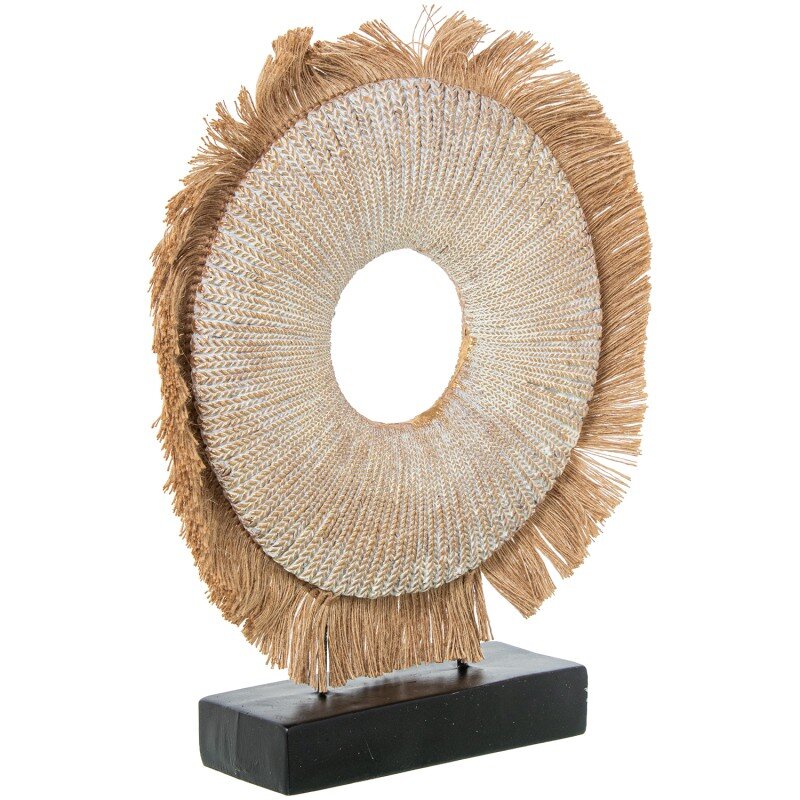 Decoración Sobremesa 23425 Aro Resina Dorada C/flecos 37x8x41cm - Image 2