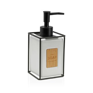 DISPENSADOR BLANCO BORDE METAL NEGRO