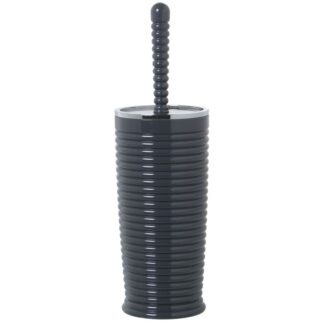 Escobillero Baño Acrilico Gris Ø10x34cm, Soporte:ø10x22cm