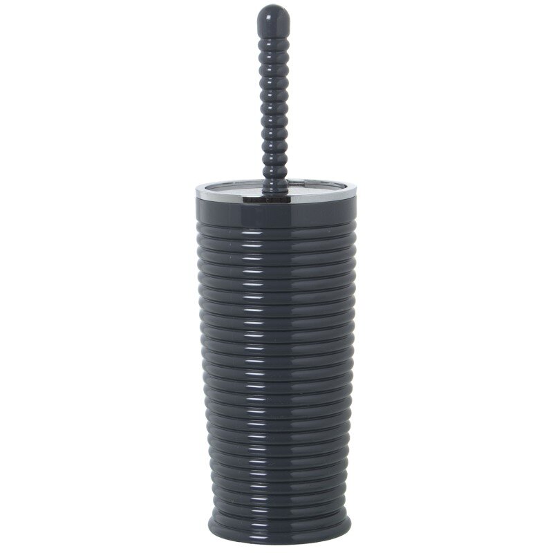 Escobillero Baño Acrilico Gris Ø10x34cm, Soporte:ø10x22cm