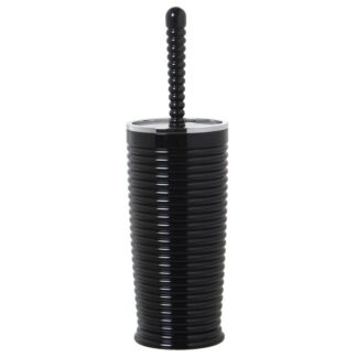 Escobillero Baño Acrilico Negro Ø10x34cm, Soporte:ø10x22cm
