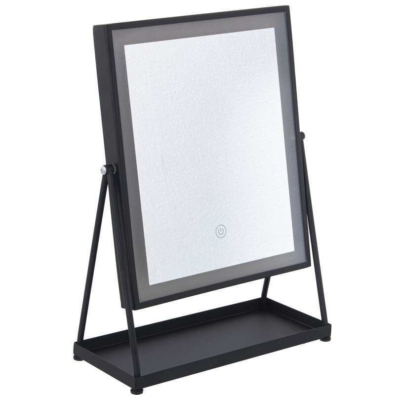 Espejo Baño Metal Sobremesa C/luces Led Variable-metal Negro 29x38cm Espejo:25x29 - Image 2