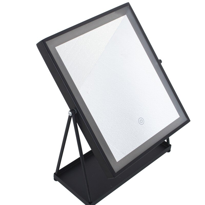 Espejo Baño Metal Sobremesa C/luces Led Variable-metal Negro 29x38cm Espejo:25x29 - Image 5