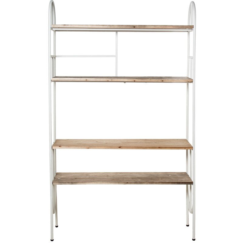 Estantería 4 Baldas Madera Metal Blanco 100x30x170cm - Image 2