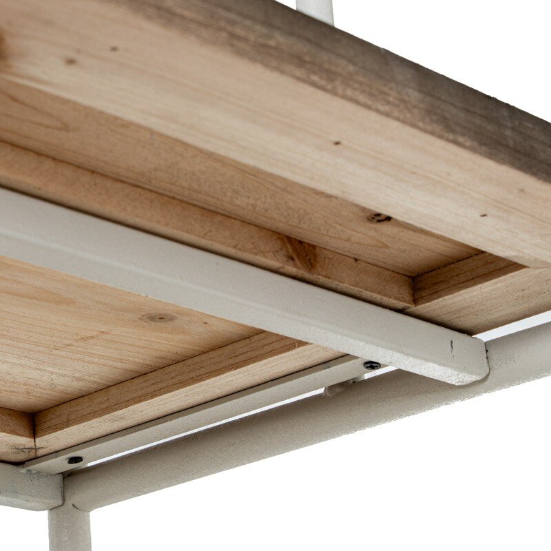 Estantería 4 Baldas Madera Metal Blanco 100x30x170cm - Image 3