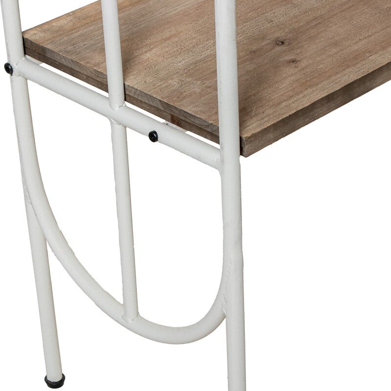 Estantería 4 Baldas Madera Metal Blanco 100x30x170cm - Image 7