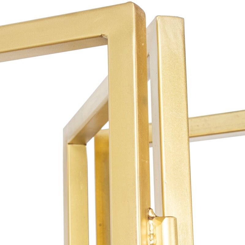 Estanteria Metal Dorado 3 Baldas Madera Mango Natural 101x36x183cm - Image 3