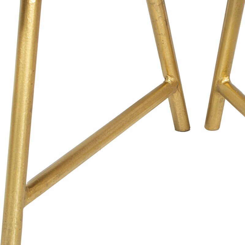 Estanteria Metal Dorado 3 Baldas Madera Mango Natural 101x36x183cm - Image 6