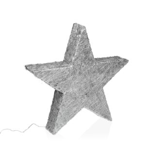 ESTRELLA PLATEADA EN 3D LUMINOSA 30CM