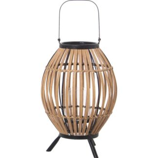 Farol Portavelas Mimbre C/asa Metal 23x23x33cm