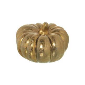 Figura Calabaza Cerámica Oro Ø24x15cm
