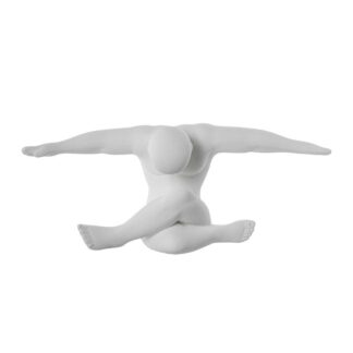 Figura Cerámica Atleta Blanco 55x22x23cm