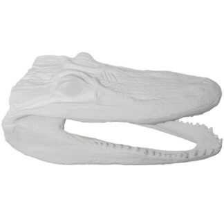 Figura Cerámica Cabeza De Cocodrilo Blanco 38x16x18cm