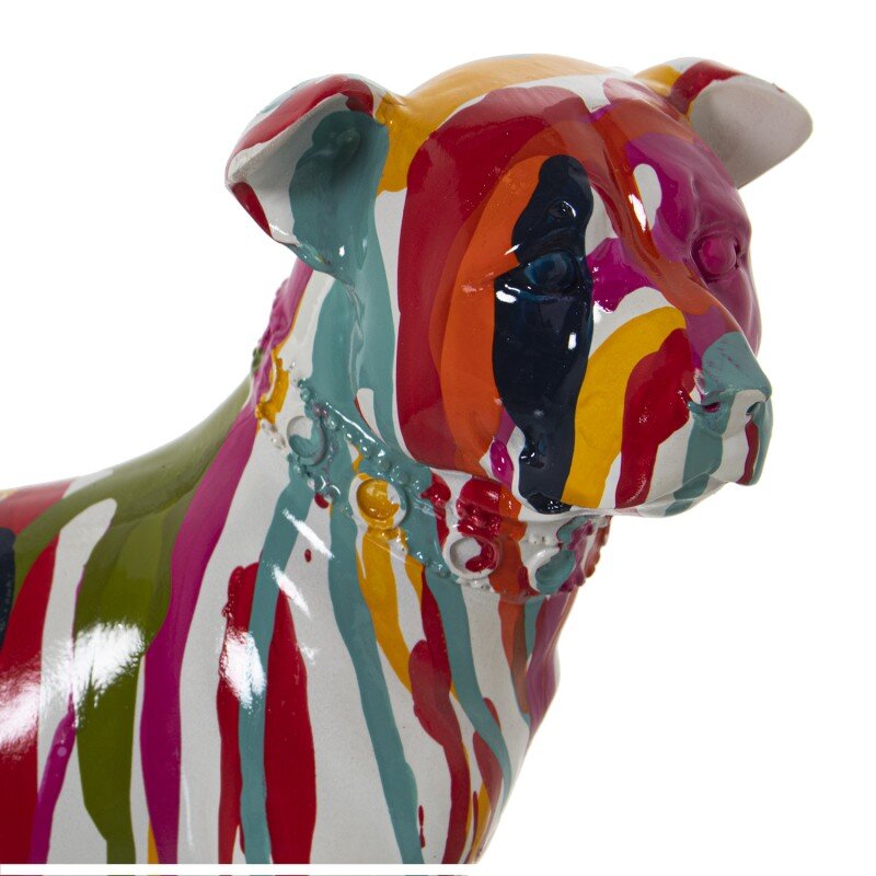 Figura Perro Resina Multicolor Chorros De Pintura 29x12x24cm - Image 2