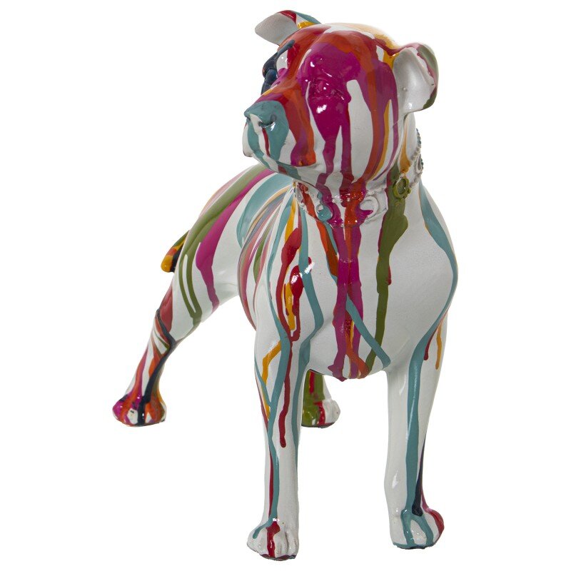 Figura Perro Resina Multicolor Chorros De Pintura 29x12x24cm - Image 3