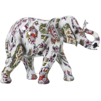 Figura Resina Elefante Decorado Casino 29x11x20cm