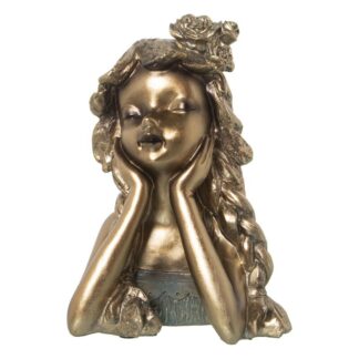 Figura Resina Niña Dorada 17x14x26cm