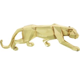 Figura Resina Pantera Dorada Origami 44x7x14cm