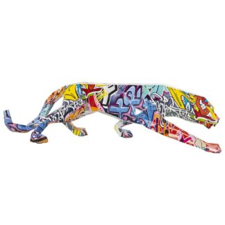 Figura Resina Pantera Grafiti 48x11x13cm