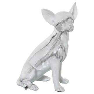 Figura Resina Perro Acabado Mármol 15x13x26cm