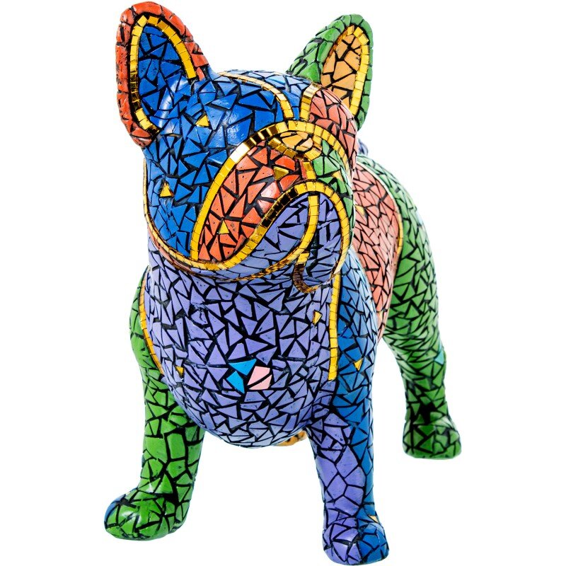 Figura Resina Perro Mosaico Colores 34x15x27cm - Image 2