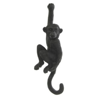 Figura/percha Mono Negro Resina 9x6,5x31cm