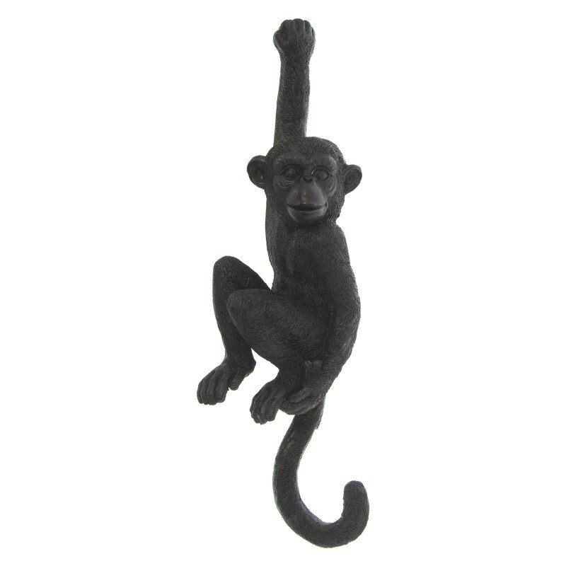 Figura/percha Mono Negro Resina 9x6,5x31cm