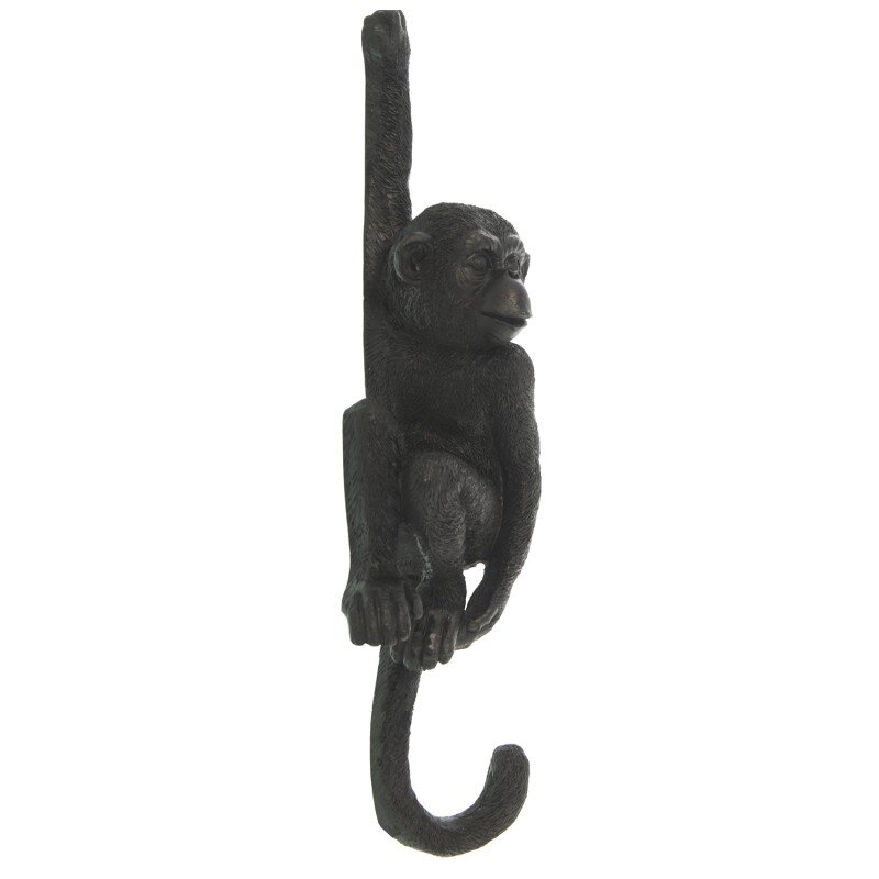 Figura/percha Mono Negro Resina 9x6,5x31cm - Image 2