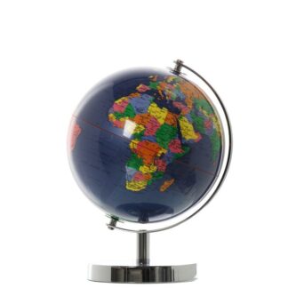Globo Terráqueo Ø20cm Azul Oscuro Metal/acrílico Ø20x27cm