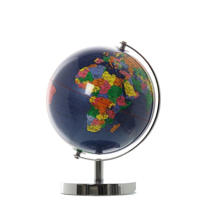 Globo Terráqueo Ø20cm Azul Oscuro Metal/acrílico Ø20x27cm
