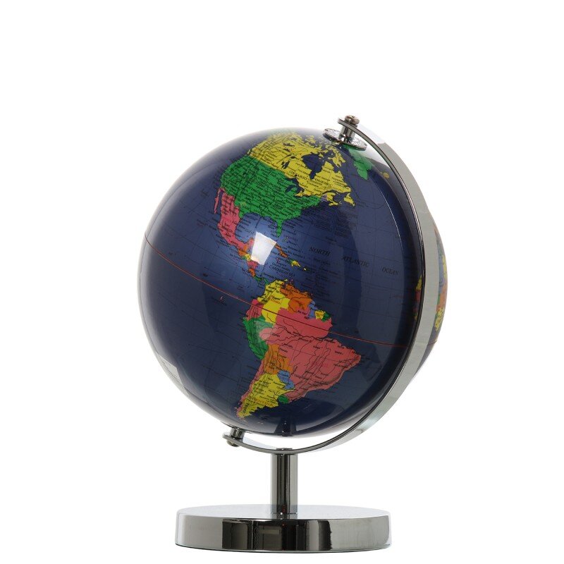 Globo Terráqueo Ø20cm Azul Oscuro Metal/acrílico Ø20x27cm - Image 2