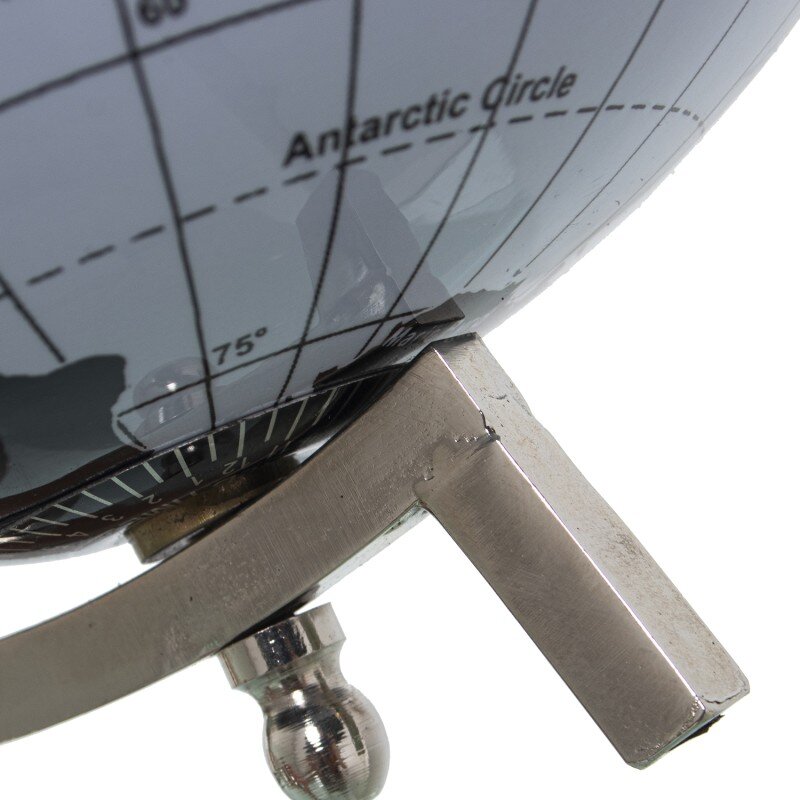 Globo Terráqueo Ø20cm Blanco/negro Metal Sobremesa Ø20x38cm - Image 3