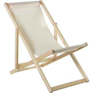 Hamaca Madera Plegable Tela Beige 4 Posiciones 57,5x92/102,5x88,5/72cm