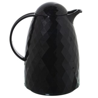 Jarra Termo Negra Polipropileno Vidrio 1l, Libre De Bpa 19x15x24cm